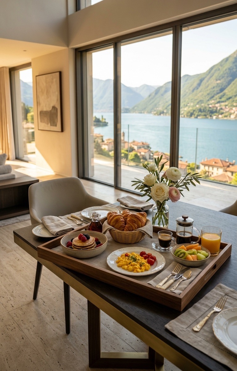 breakfast at home lake Como
