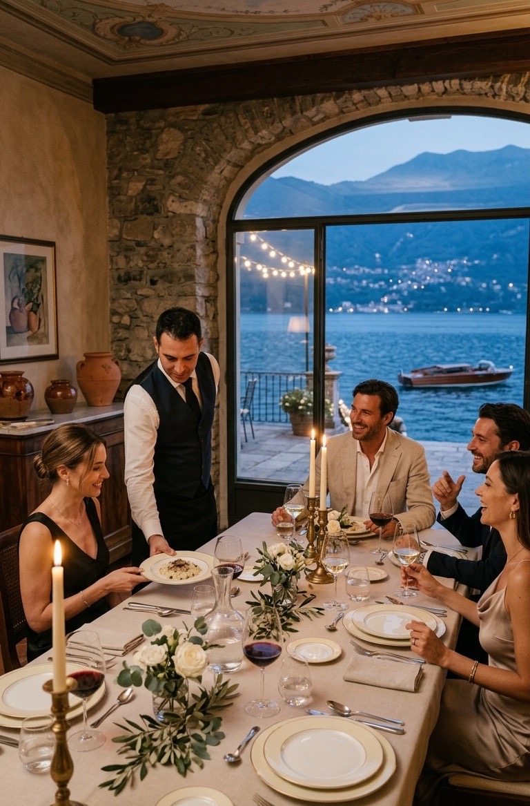 home cooking on lake Como